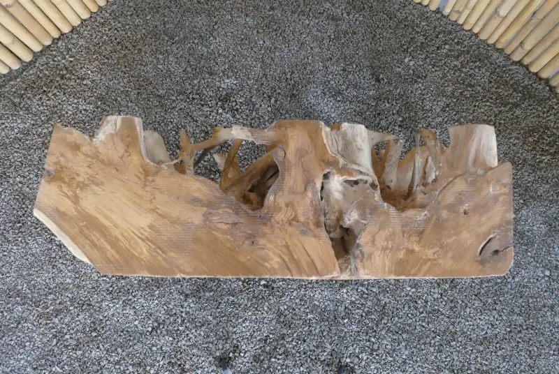 Product image 8 of the product “Console, made from unique teak root- Approx. 120cm Length and 80cm Height. The shape may vary. ”